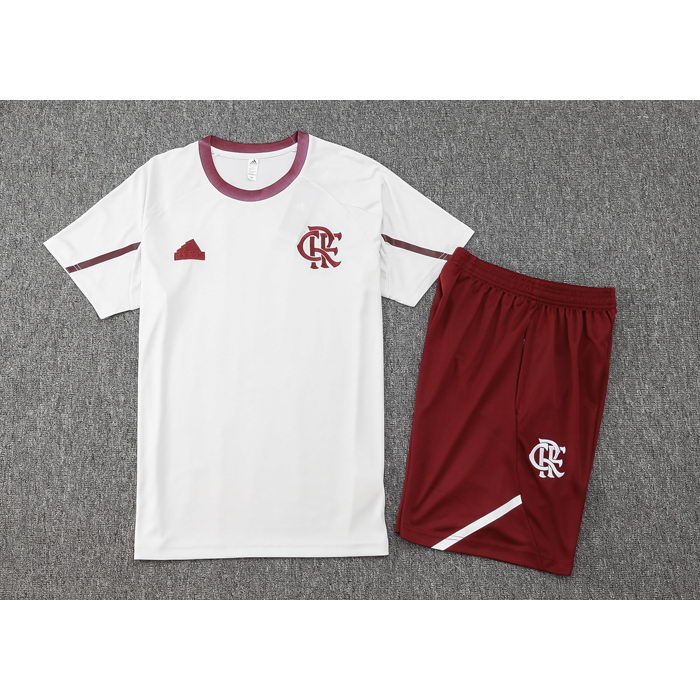 Chandal del Flamengo Manga Corta 24-25 Blanco - Pantalon Corto